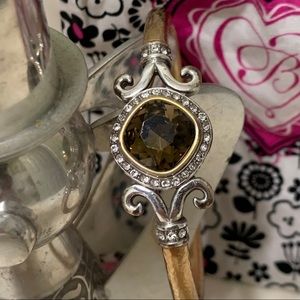 Brighton Gold Bracelet Smokey Topaz & Rhinestone